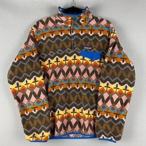 Patagonia Synchilla Womens Small Champions Big Anthos Pink Snap T Fleece